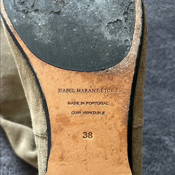 Chic Over-the-Knee Suede Boots in Olive - Picture 4 of 8